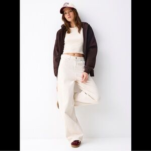 Twik Cream Flare & Wide Leg Jeans, size 25, 100% cotton!